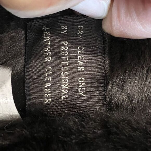 Men's Vintage Suede Faux Fur Lined Jacket Medium Jones New York Sport Bomber - Picture 7 of 8